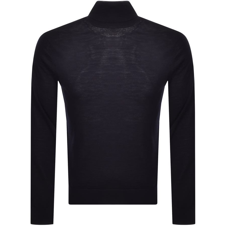 Alternative Image for ProductArmani Exchange Wool Roll Neck Knit Jumper Navy1